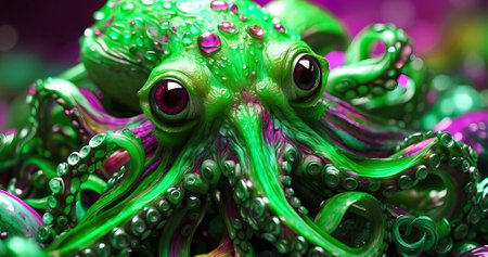 Abstract fantastic colorful octopus for elegant artwork. Elegant modern wallpaperの素材