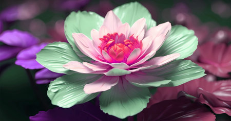 Beautiful elegant delicate 3d flowers background. Fantastic blossom flowerの素材