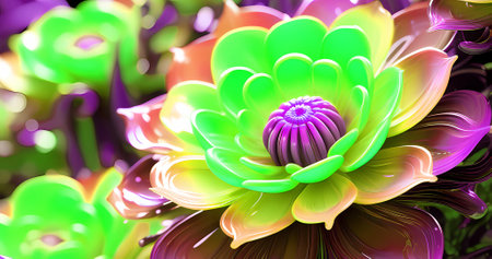 Beautiful abstract alien style flowers background. Elegant blossom flowerの素材