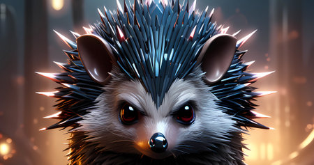 Abstract futuristic hedgehog cyborg background. Fantastic technology backgroundの素材
