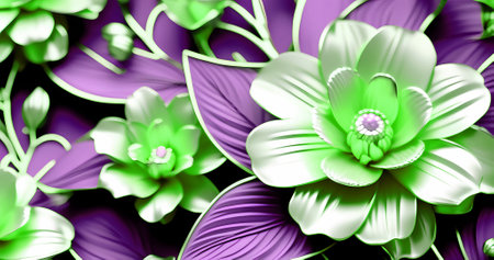 Abstract beautiful 3d flower blossom background. Elegant post card conceptの素材