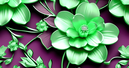 Abstract beautiful 3d flower blossom background. Elegant post card conceptの素材