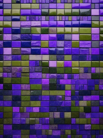 Elegant beautiful colorful wall with tiles. Abstract textureの素材