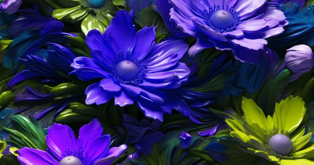 Abstract liquid watercolor 3d flower concept background. Elegant alien flower designの素材