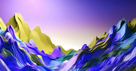 Abstract elegant 3d nature background with wave layers. Luxury art backdropの素材