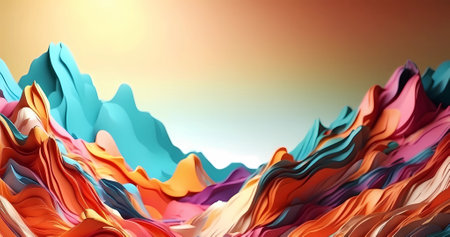 Abstract elegant 3d nature background with wave layers. Luxury art backdropの素材