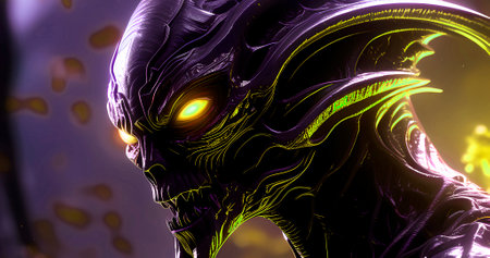 Abstract dark evil monster background for art design. Hell demon wallpaperの素材