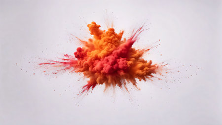 A striking ink explosion captured in mid-air, spreading intricate details and textures against a clean white background. Perfect for creative designs, artistic projects, and abstract conceptsの素材