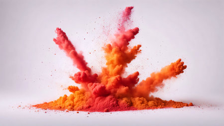 A striking ink explosion captured in mid-air, spreading intricate details and textures against a clean white background. Perfect for creative designs, artistic projects, and abstract conceptsの素材