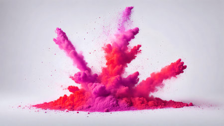 A striking ink explosion captured in mid-air, spreading intricate details and textures against a clean white background. Perfect for creative designs, artistic projects, and abstract conceptsの素材