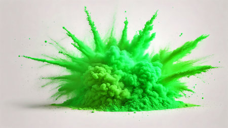 A striking ink explosion captured in mid-air, spreading intricate details and textures against a clean white background. Perfect for creative designs, artistic projects, and abstract conceptsの素材