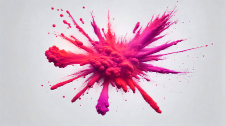 A striking ink explosion captured in mid-air, spreading intricate details and textures against a clean white background. Perfect for creative designs, artistic projects, and abstract conceptsの素材