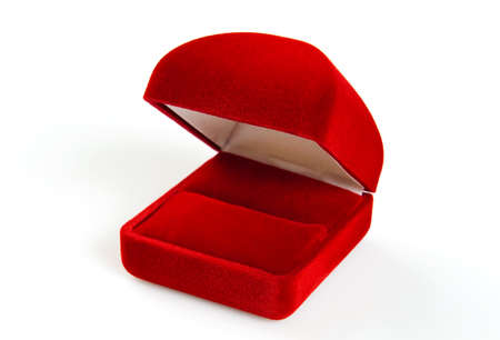 Red small box for expensive gifts and decorationsの写真素材