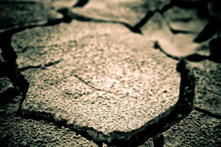 The soil in the fissures appeared on the long-term heatの写真素材