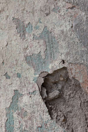 The old wall covered with plaster crashed