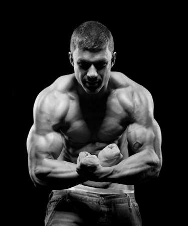 The beautiful and strong young guyの写真素材