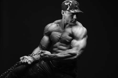 The beautiful and strong young guy