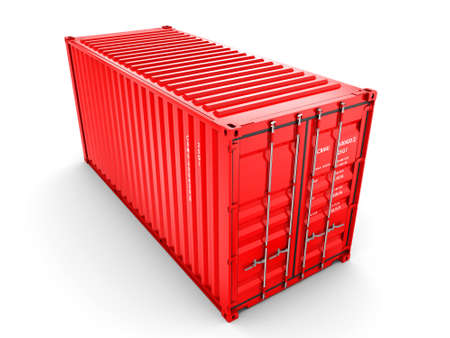 isolated cargo container on the white background