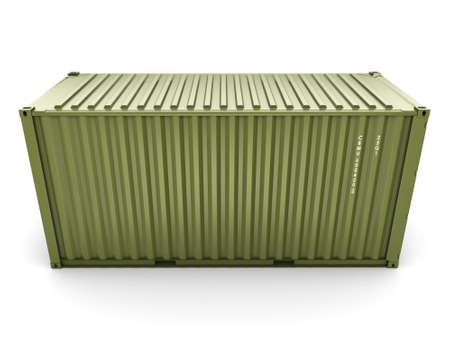 Isolated cargo container on the white backgroundの写真素材