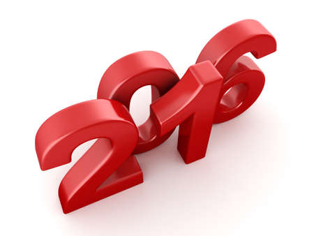 Red 2016 New Year digits on white background