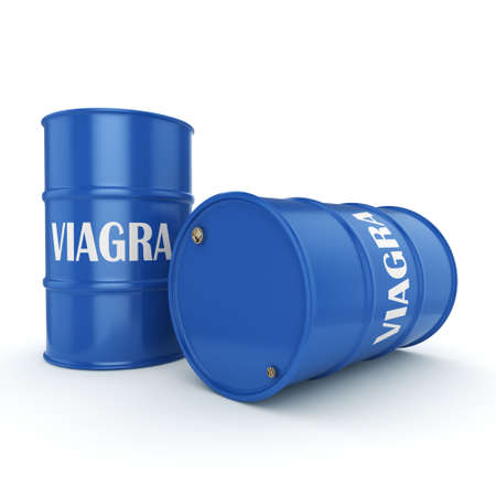 Viagra blue barrel on a white background
