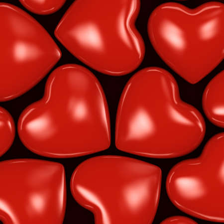 3d many and red  hearts Valentines Day