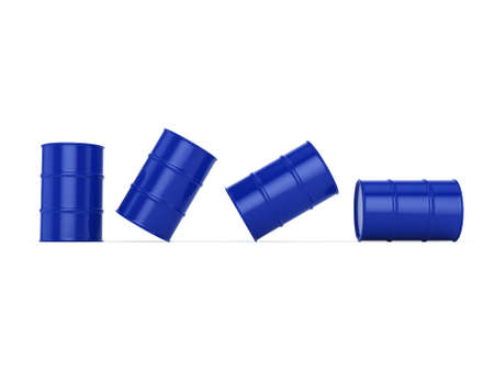 3D rendering blue barrels not contain any inscriptionsの写真素材