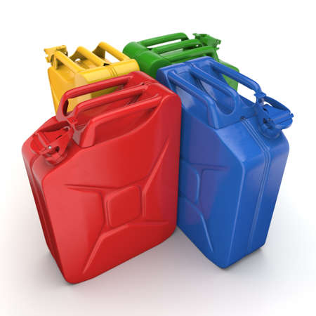 3D rendering several cans on a white background