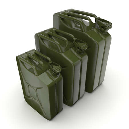 3D rendering several cans on a white background
