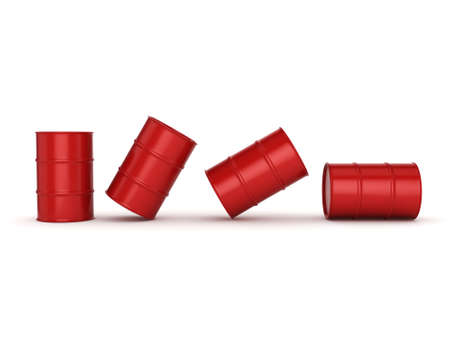 3D rendering red barrels not contain any inscriptions