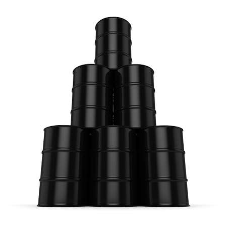 3D rendering black barrels not contain any inscriptionsの写真素材