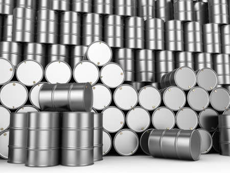 3D rendering aluminum barrel on a white backgroundの写真素材
