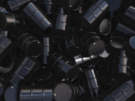 3D rendering black barrels not contain any inscriptionsの写真素材