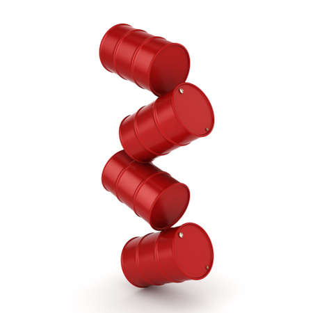 3D rendering red barrels not contain any inscriptions
