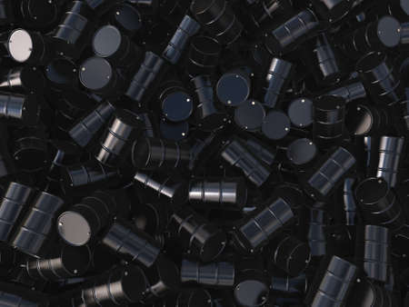 3D rendering black barrels not contain any inscriptionsの写真素材
