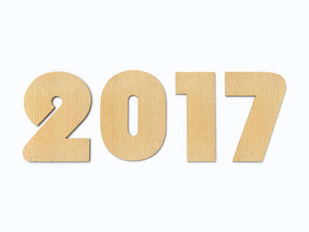 3D rendering 2017 New Year digits on white backgroundの写真素材