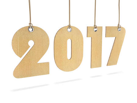 3D rendering 2017 New Year digits on white background