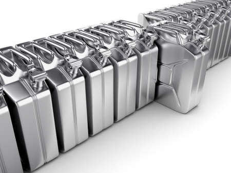 3D rendering several cans on a white backgroundの写真素材