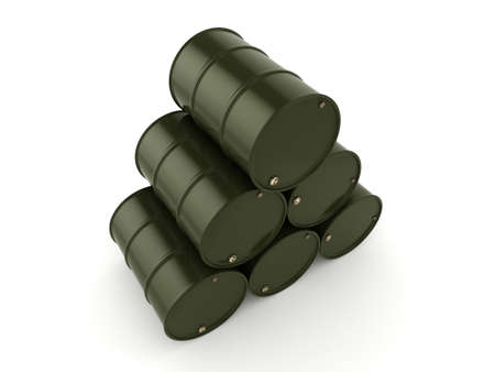3D rendering khaki barrels not contain any inscriptionsの写真素材