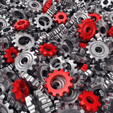 3d rendering high quality metallic shiny gearsの写真素材