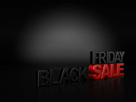 3d Rendering inscription Black Friday on a dark backgroundの写真素材