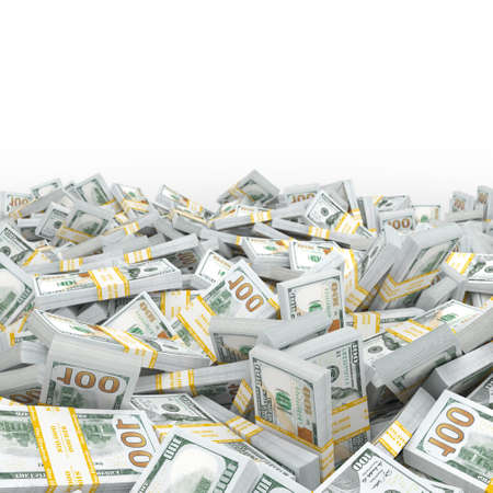 3d rendering lots of packs of US dollars in high qualityの写真素材