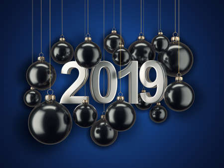 3D Rendering the New Year's card with the inscription 2019の写真素材