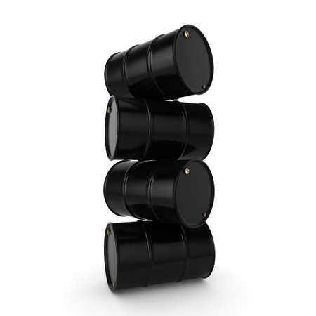3D rendering black barrels not contain any inscriptionsの写真素材