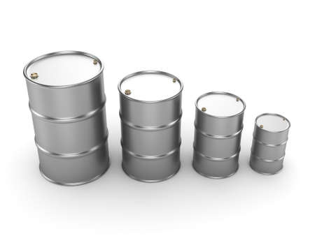3D rendering aluminum barrel on a white background