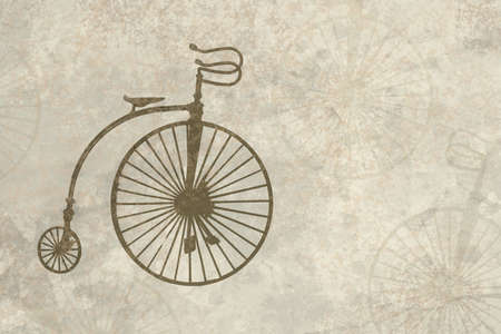 Antique looking parchment with old bicycle imprint