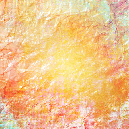 texture background paper, wrinkled creased old vintage grunge background texture design, orange peach background, white faded edges, rough distressed texture, abstract background, white pink borderの写真素材
