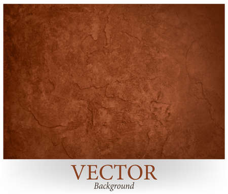 brown wall background vector texture design. Earthy rich brown color plaster wall background with cracked plaster or peeling paint effect.のイラスト素材