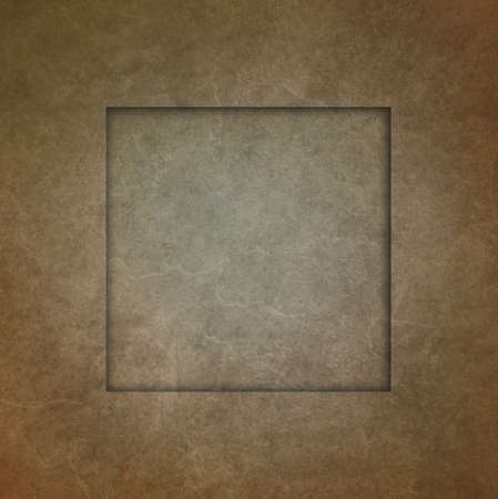 vintage brown background layered frame, leather texture illustration, shabby distressed thick gray and brown border designの写真素材