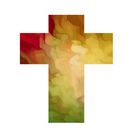 cross with stained glass effectの写真素材